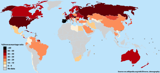 divorce rate global 2014